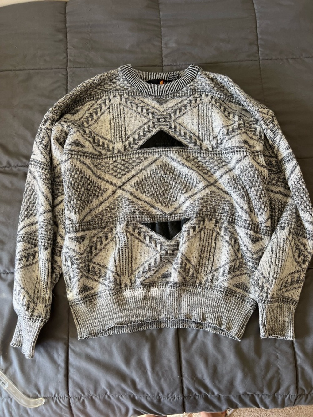 Vintage Gray and black Knit Sweater
